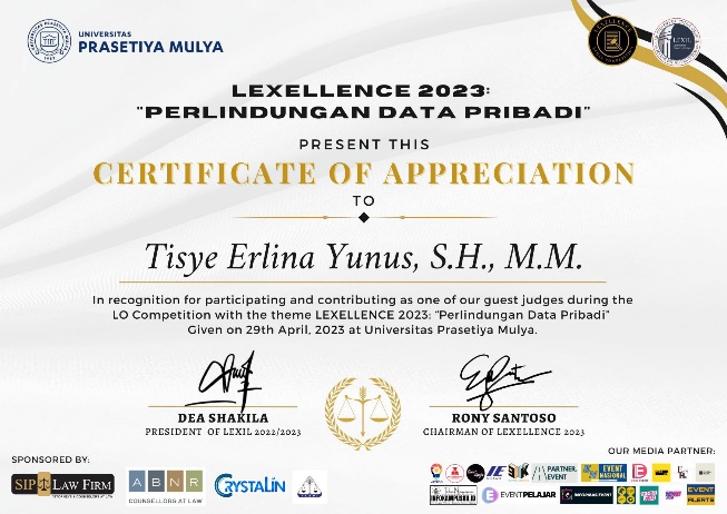 Judge LO Tisye Erlina Yunus, S.H., M.M